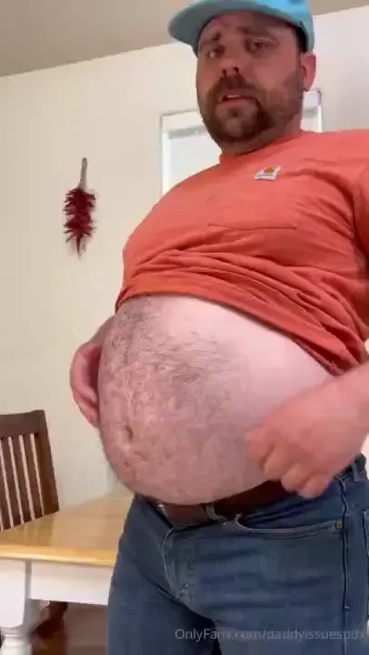 Burger binge aftermath and belly rubs 