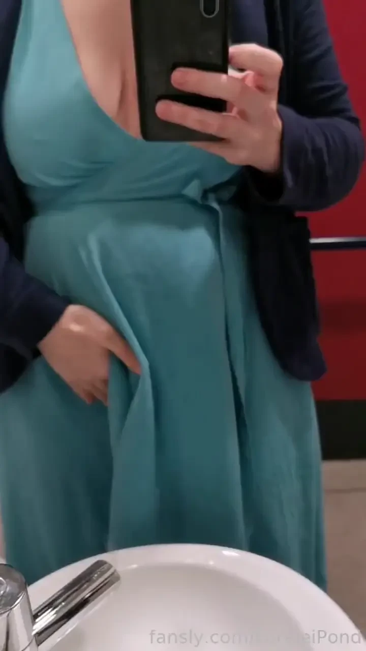 Went out for a nice dinner without underwear commando public wrapdress 