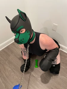 Early days of this green pup - anyone else ever use bondage pet play
