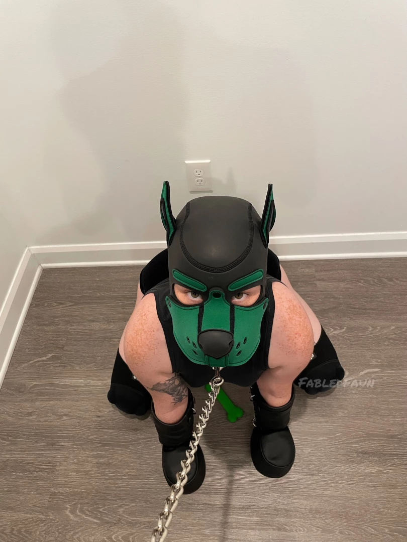 Early days of this green pup - anyone else ever use bondage pet play part 4 