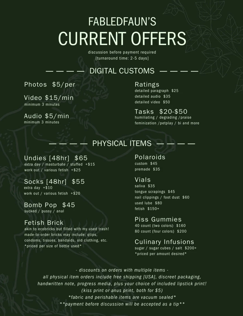 Here is my updated menu please read it over before ordering reminder 