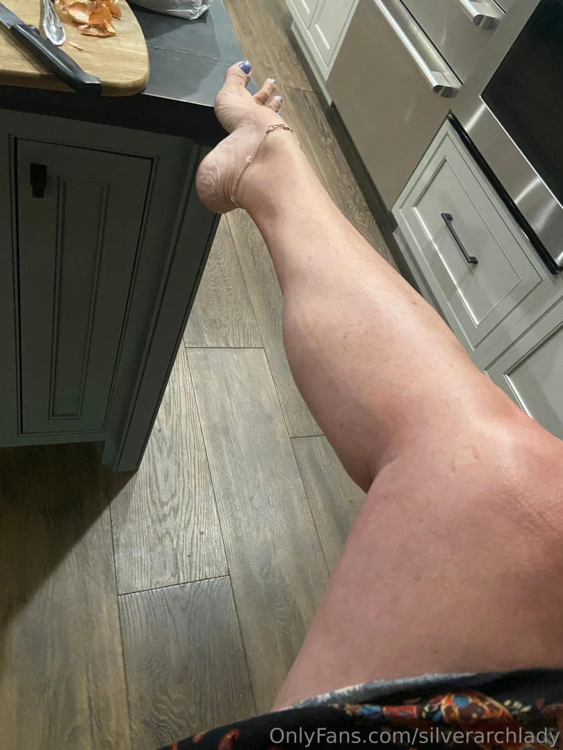 In the kitchen cooking up some pretty stuff 