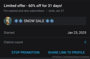 Snow day sale on my vip page sydneynicolevip onlyfans com