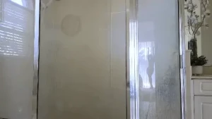 Window silhouettes views from the steamy shower glass it s a gif if it