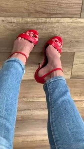 Do you like my red open heels part 1