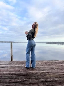 Sippin on hot coffee in some chilly weather