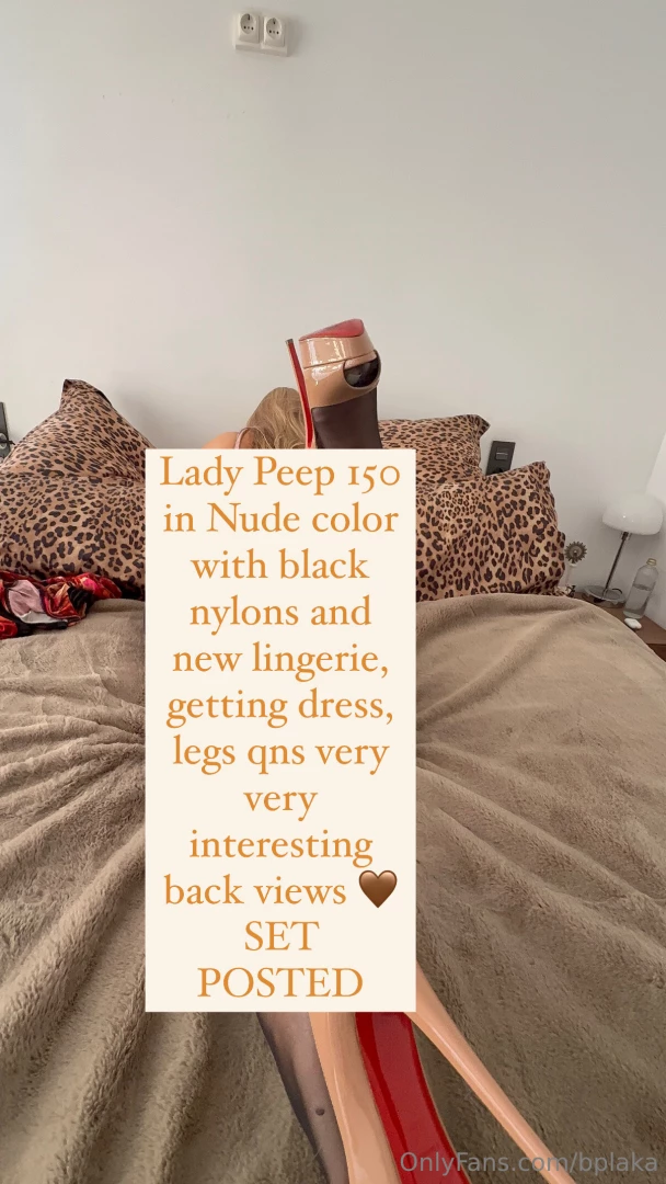 Lady peep 150 in nude color with black nylons and new lingerie getting 