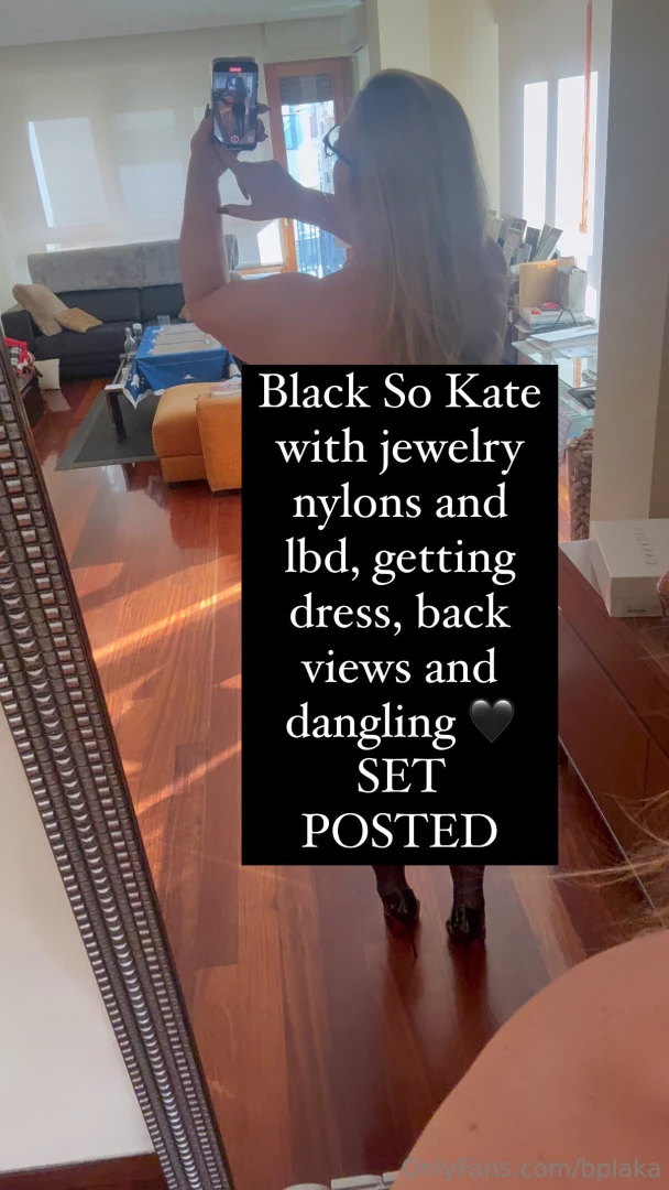 Black so kate with jewelry nylons and lbd getting dress back views and 