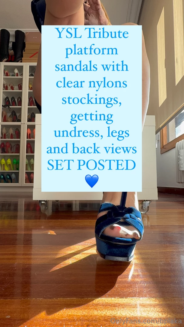 Ysl tribute platform sandals with clear nylons stockings getting 