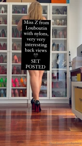 Miss z from louboutin with nylons very very interesting back views