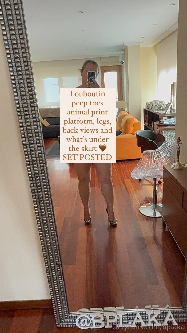 Louboutin peep toes animal print platform legs back views and what s 