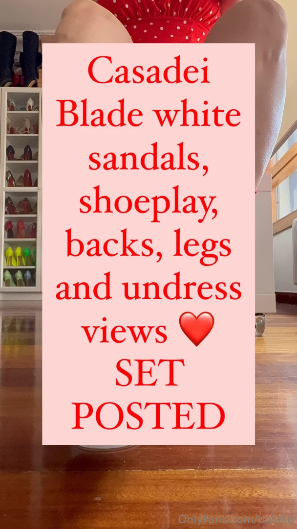 Casadei blade white sandals shoeplay backs legs and undress views 