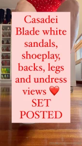 Casadei blade white sandals shoeplay backs legs and undress views