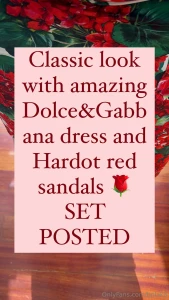 Classic look with amazing dolce amp gabbana dress and hardot red