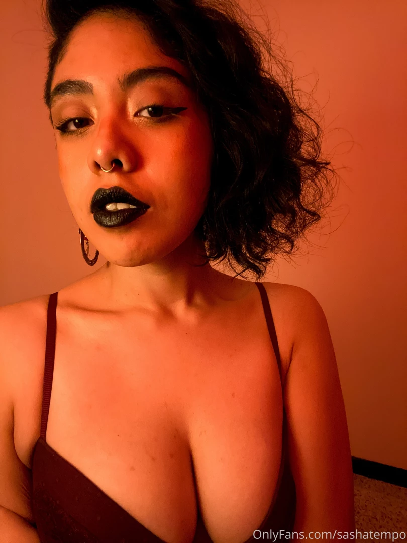 Explicit photo shoot with black lipstick and burgundy lingerie and part 3 