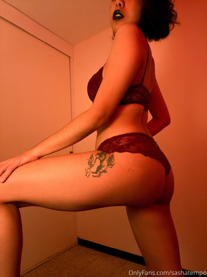 Explicit photo shoot with black lipstick and burgundy lingerie and part 17 