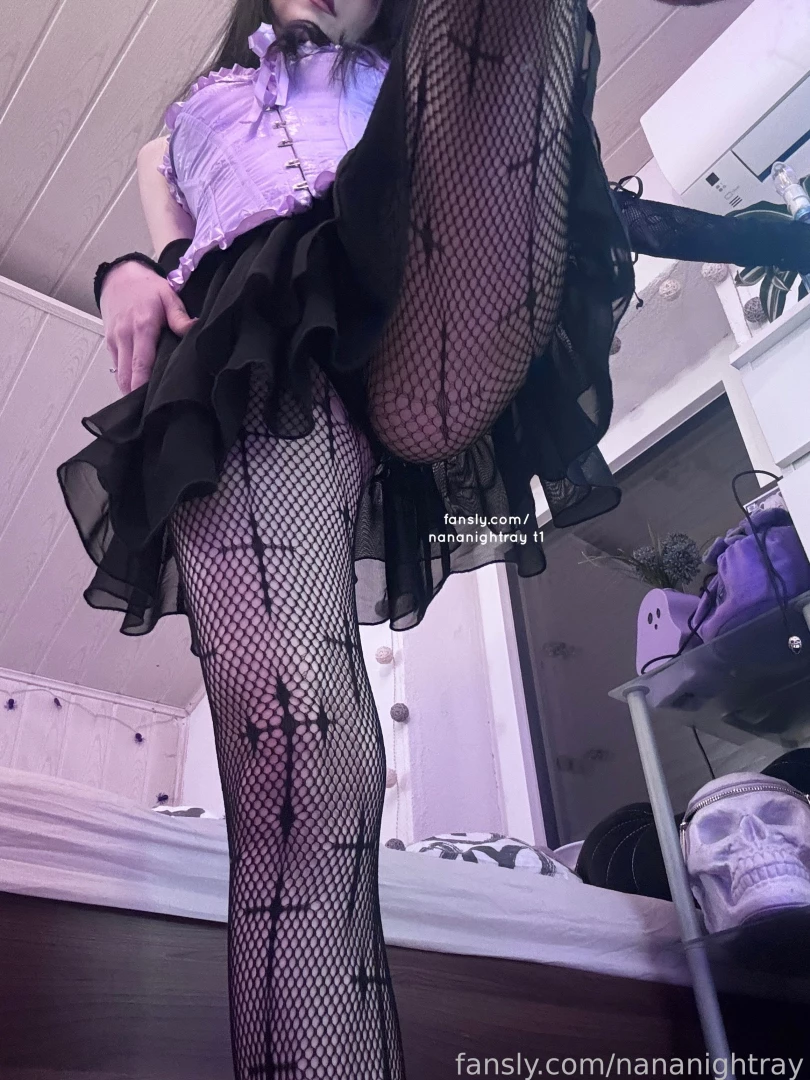 Hey where are you looking do you wanna see more fishnets skirt butt 