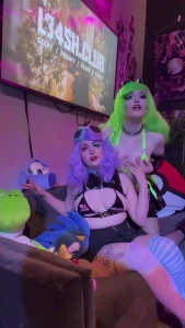 Kurainu plays with our maid solarcatuwu in front of a crowd fyp