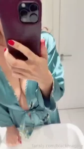 Do you like my bathrobe it feels so good on my skin milf mom brunette