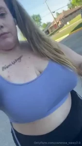 Hot girl walk with no bra on