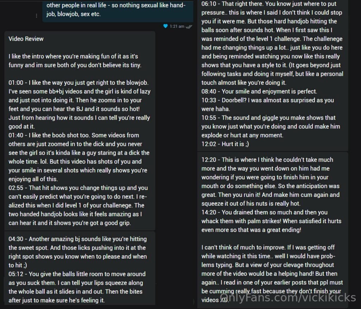 I really love reading such detailed reviews of my videos before i end 