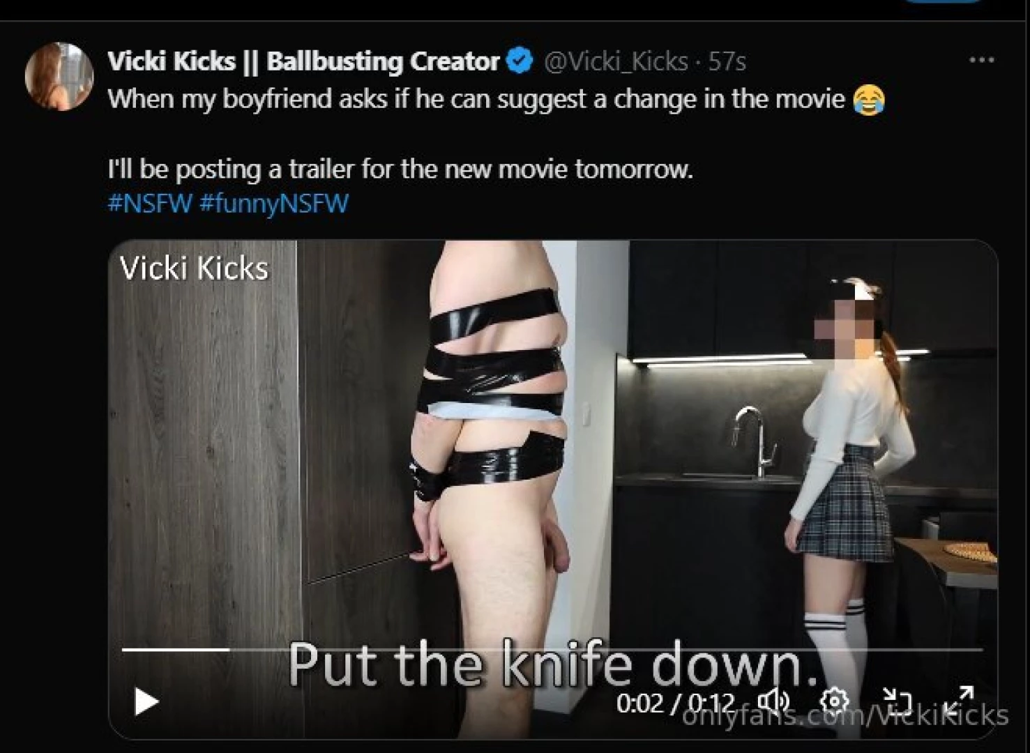 I published a short funny video on x twitter and reddit i can t do it 