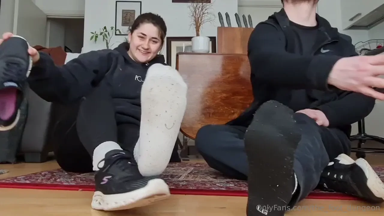 Our post gym-feet will have that insignificant cock of yours busting 