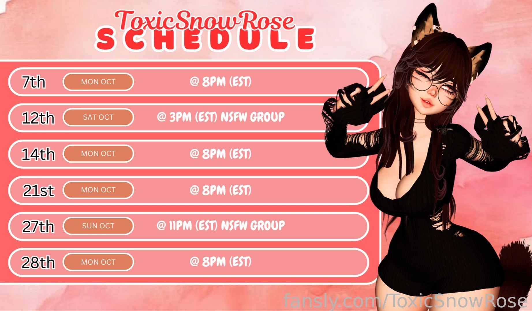 New schedule well my lovely rose pedals what do you say ready to spend 