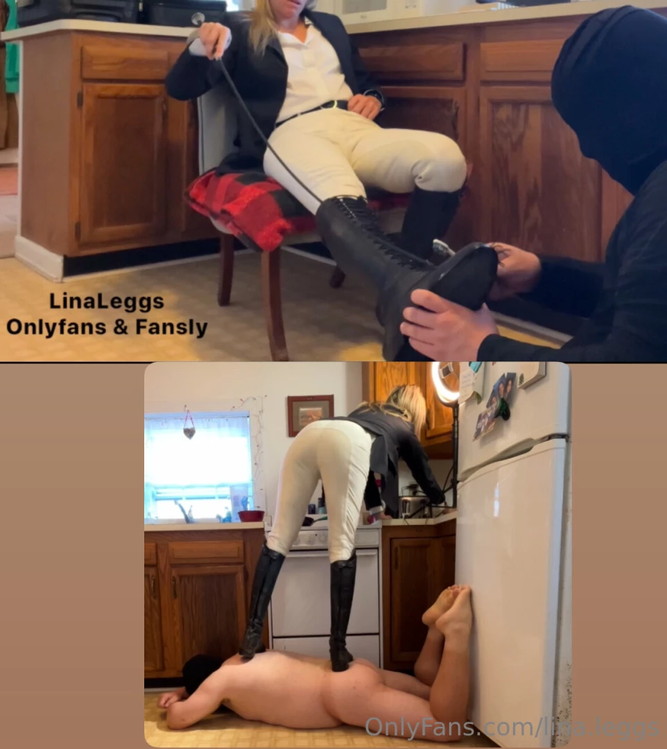 My stable boi oils my boots but needs a few reminders from my whip to 