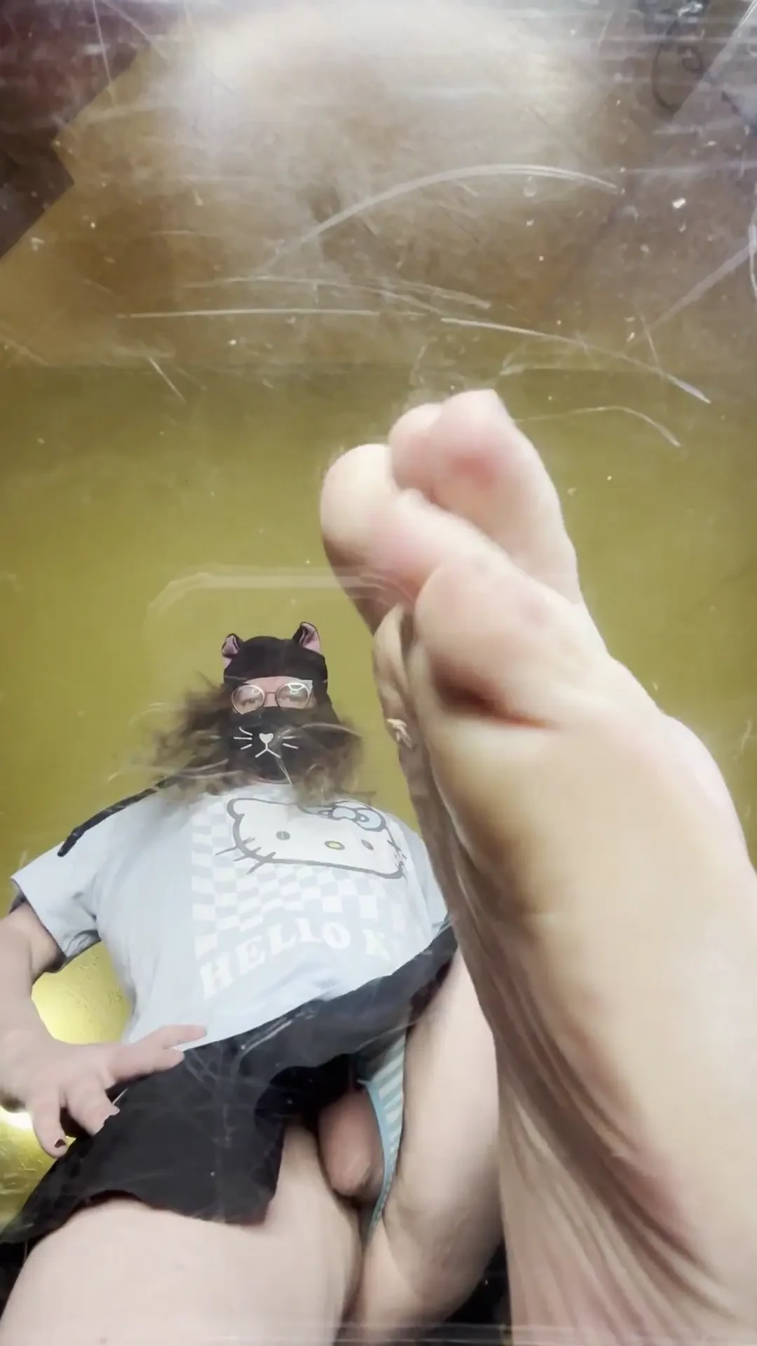 Stomped repeatedly beneath me feet barefoot upskirt thong macrophilia 