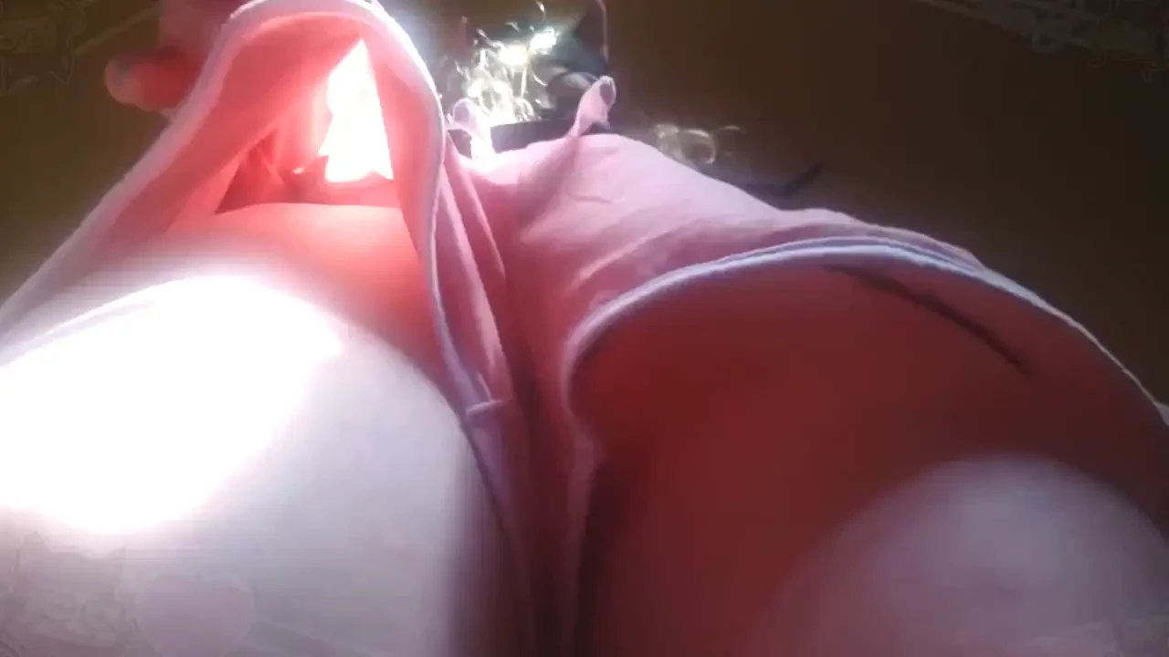 Stripping my shorts down and showing off my cutie panties and fat ass 
