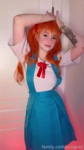 Cosplay redhead asuka schoolgirl upskirt socks evangelion longsocks part 1