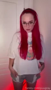 Not today glasses teen redhead egirl pale altgirl tattoo gfe nerd