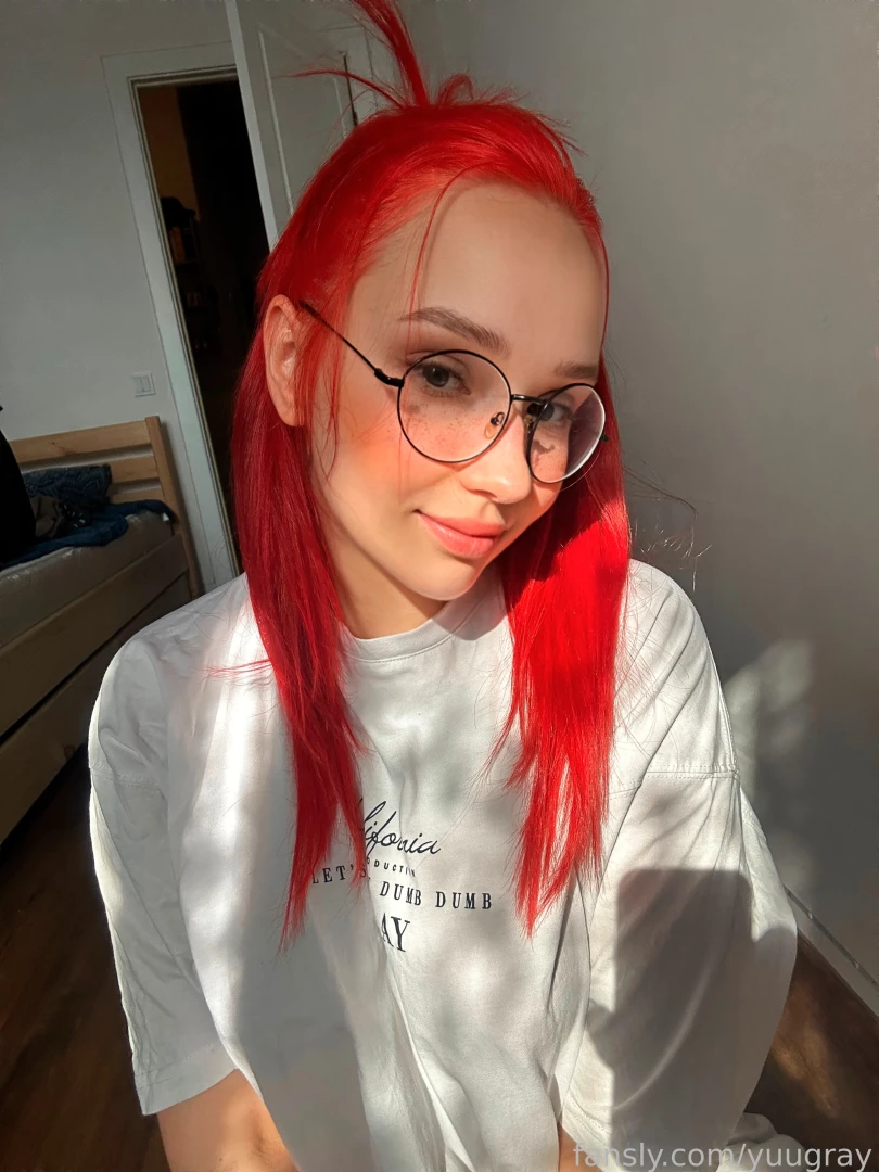 Good morning fyp redhead nerd glasses altgirl egirl tattoo selfie teen 