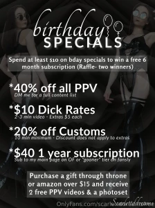 It s my birthday spoil me and spiral for me