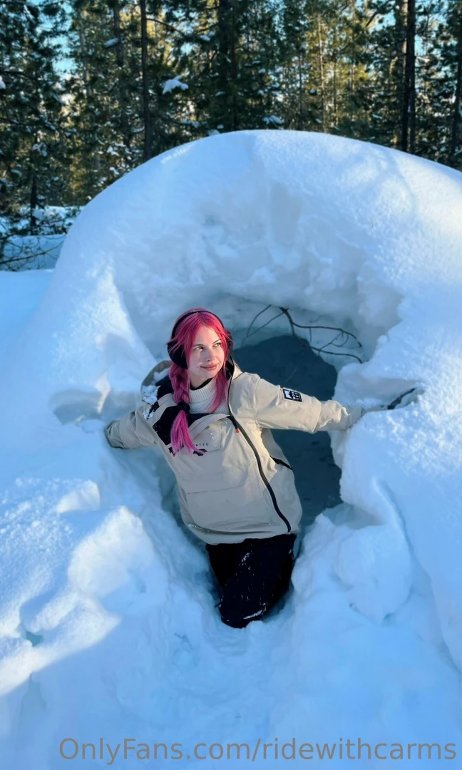 Found a really cool igloo while on a hike what s your favorite sport 