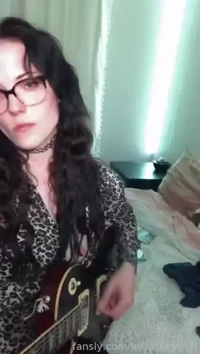 I play guitar and sometimes i flash my tiny tits while i do it skinny 