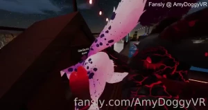 Stuck in a dog house with my ass and pussy exposed while a demon goat