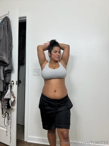 Hair tied up sports bra and gym shorts i m just a regular girl part 1