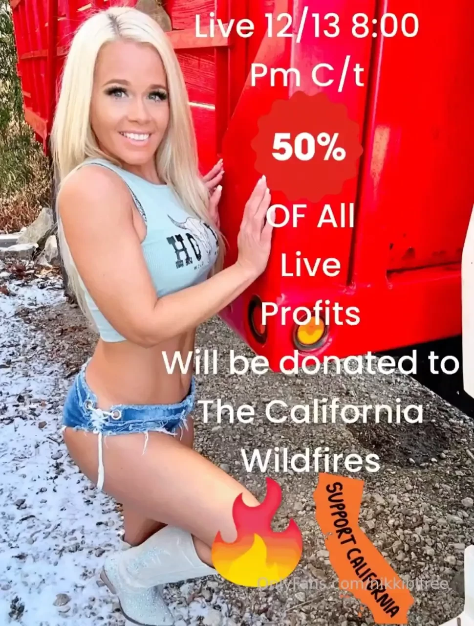 Come hang out tomorrow and support california 50 of live profits with 