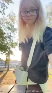 Just sunny day at park but for more cool subscribers young goddess