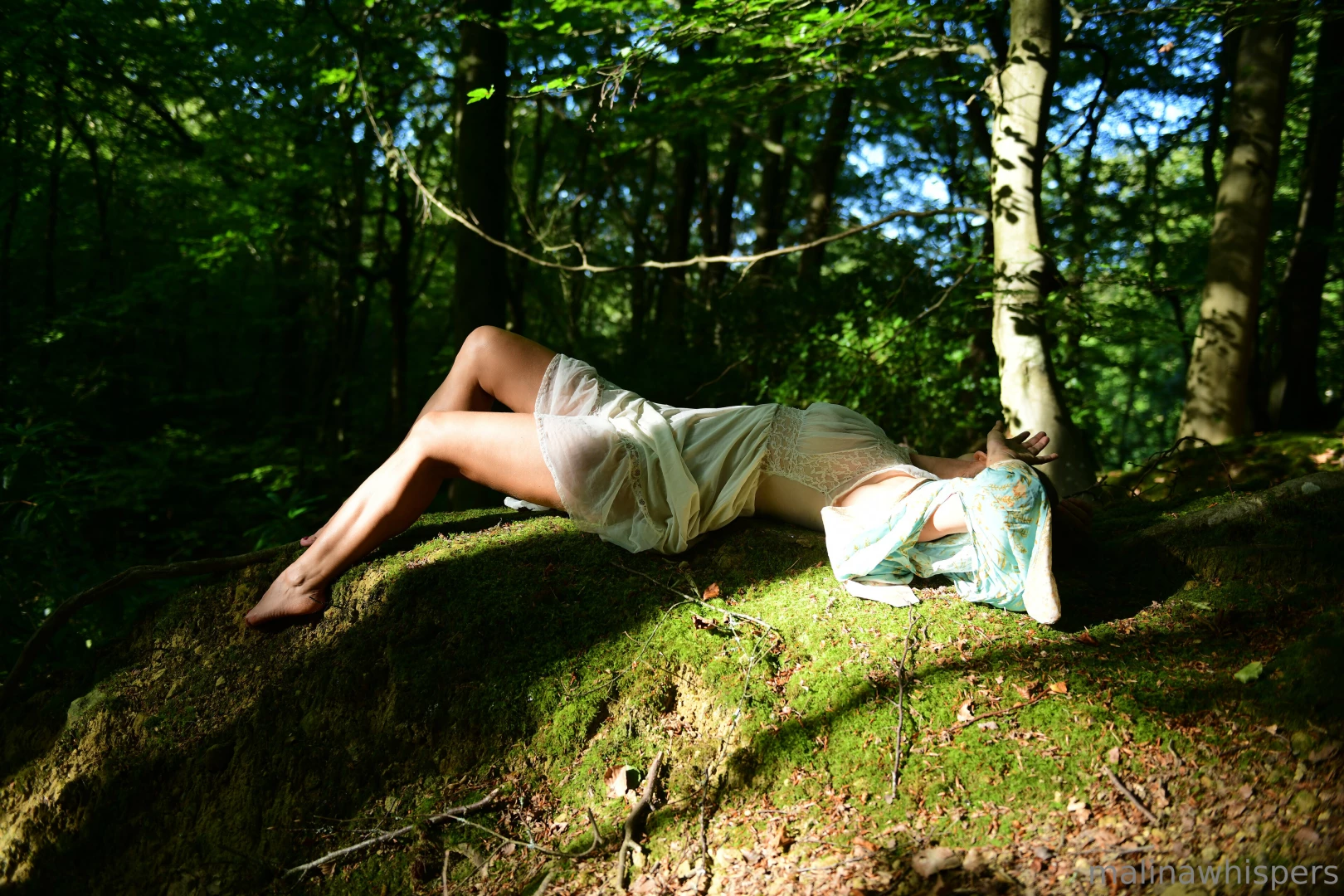 Forest nymph feeling the moss and forest bed on my feet is very part 3 