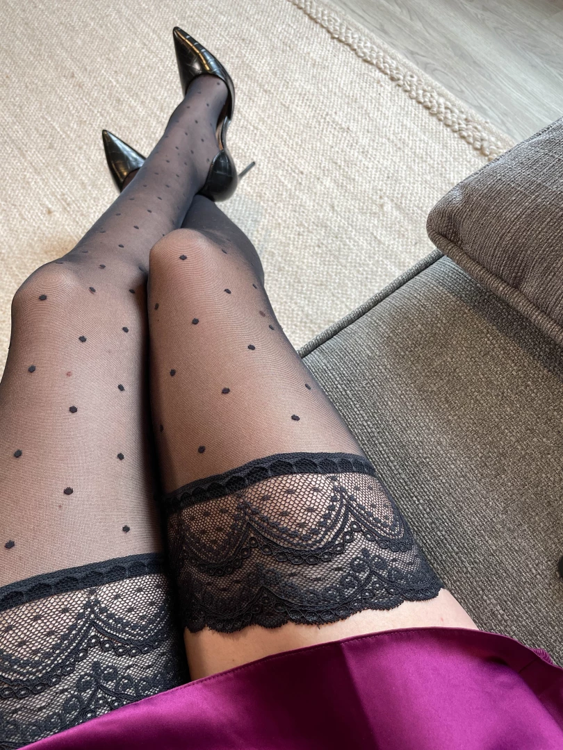 I can t help but play with the sheer fabric of my stockings i bet you 