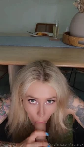 Sloppy under the table bj what better way to say thank you for dinner