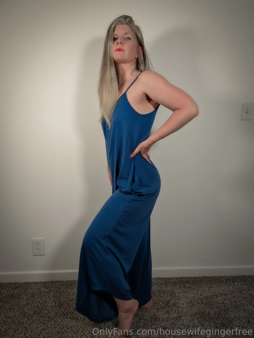 Wrapped in blue and nothing underneath 