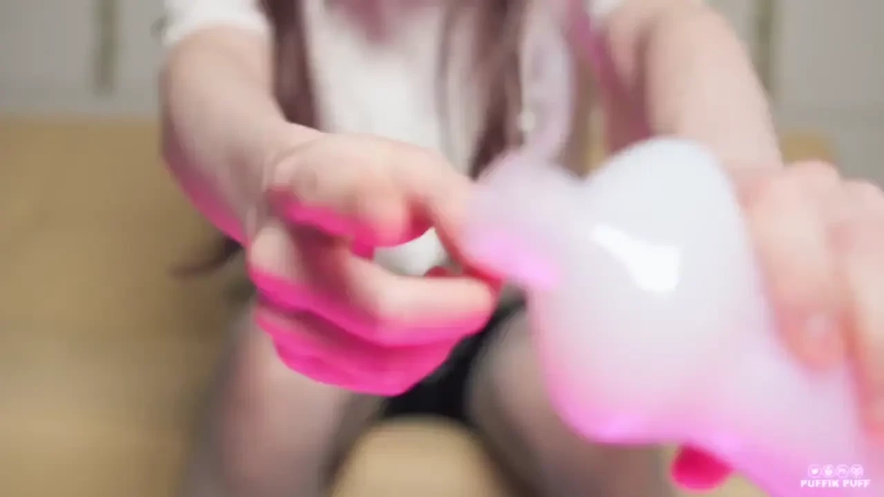 Soft gray seamless 5 toe stockings floods the feet with viscous milk part 3 