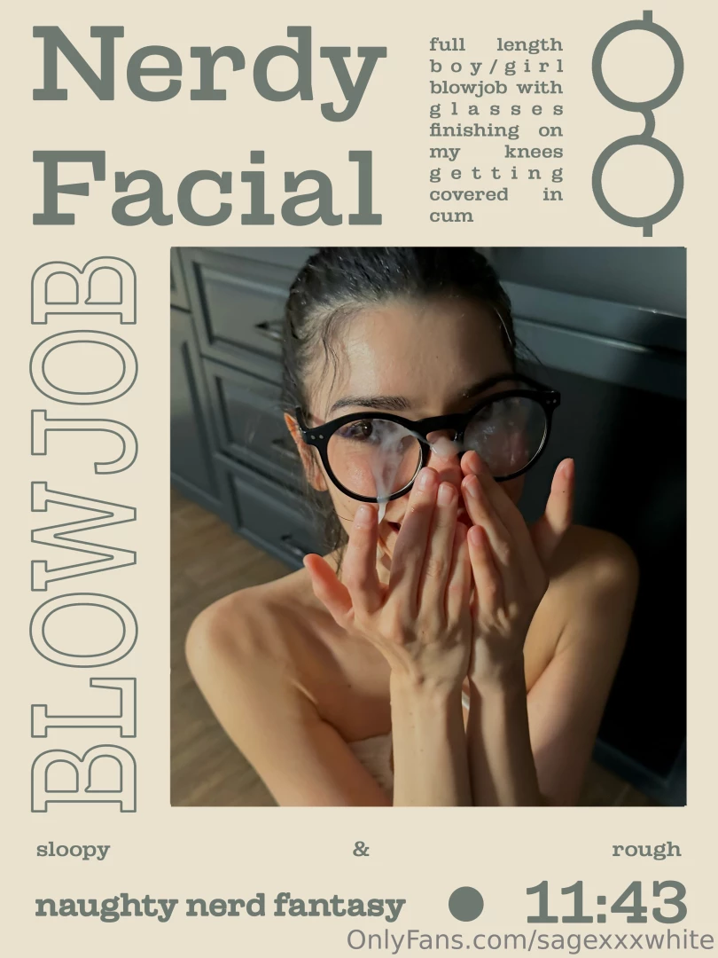 Cum all over my glasses sloppy blowjob with the cutest nerdiest finish 