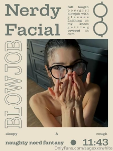 Cum all over my glasses sloppy blowjob with the cutest nerdiest finish