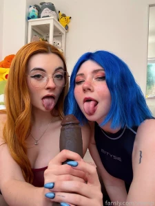 Lola is teaching me how to take care of bbc we are both sucking the