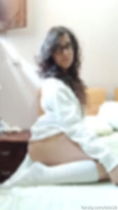 Photo set with two outfits of long stockings one colorful and another part 1